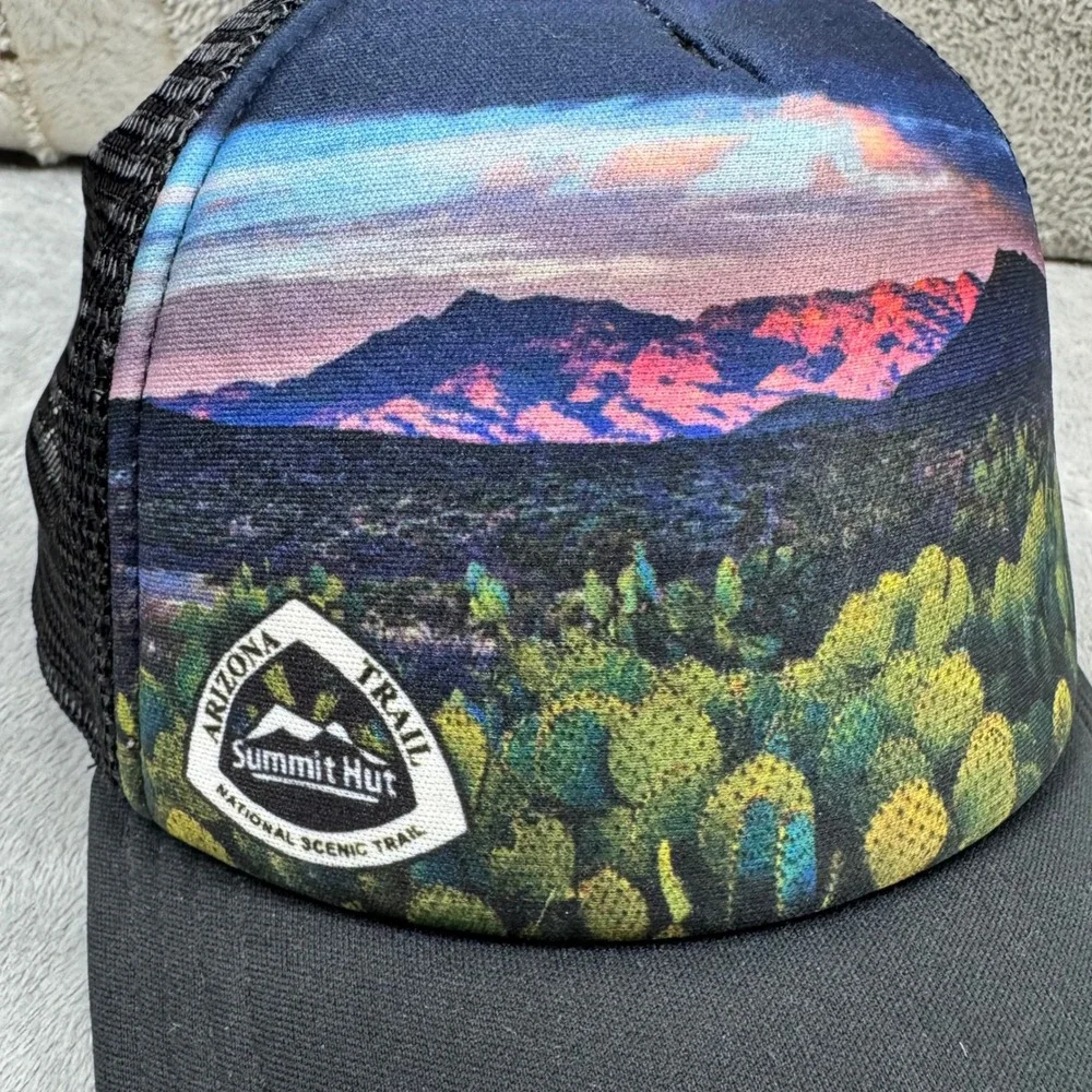 The North Face Trucker Hat Mens OS Black Arizona Trail Summit Hut Mesh Snapback‎